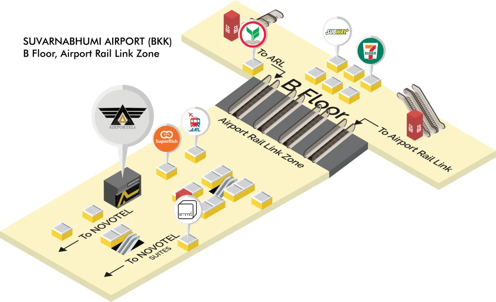 수완나품 공항 에어포텔 위치